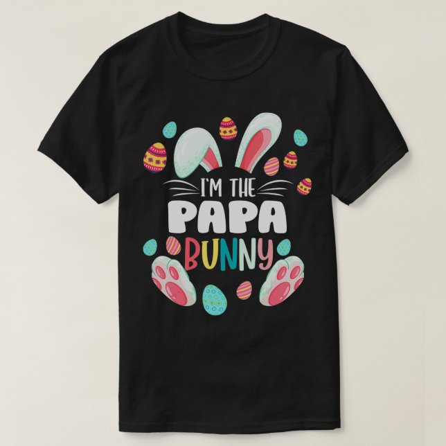 Manar I är Pappa Bunny Matching Family Påsk Par T Shirt (Design framsida)