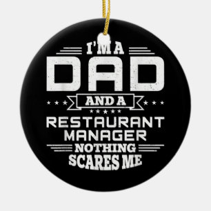 Manar I är Pappa och Restaurant Manager Ingenting Julgransprydnad Keramik