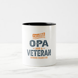 Manar I är Pappa Opa och Veteran Funny Två-Tonad Mugg