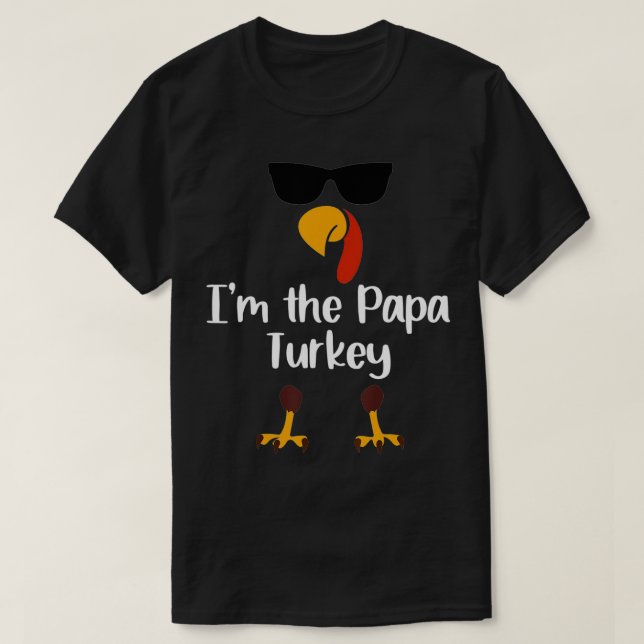 Manar I är Pappa-Turkiet-Thanksgiving-Tjocken T Shirt (Design framsida)