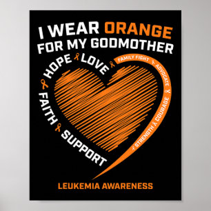 Manar I Bära Orange för min gudmor Leukemia Awaren Poster