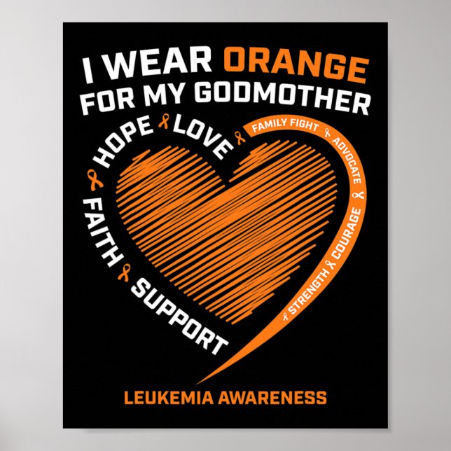 Manar I Bära Orange för min gudmor Leukemia Awaren Poster (Framsidan)