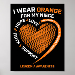 Manar I Bära Orange för min medvetenhet om Niece L Poster