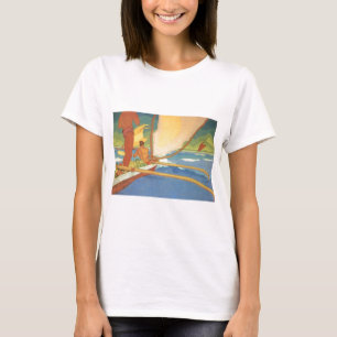 Manar i en Outrigger kanotar hövdat för kust T Shirt