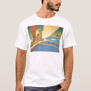 Manar i en Outrigger kanotar hövdat för kust Tee Shirt