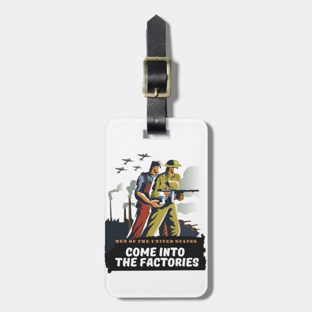 Manar i Förenade Stater, WW2 poster Bagagebricka (Vertikal Framsida)