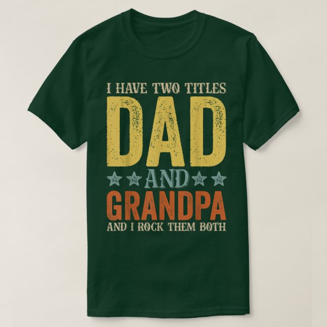 Manar I har två titlar Pappa och Grandpa Retro Fun T Shirt (Design framsida)