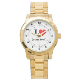 Manar I Heart Oversized Guld Bracelet Watch Armbandsur