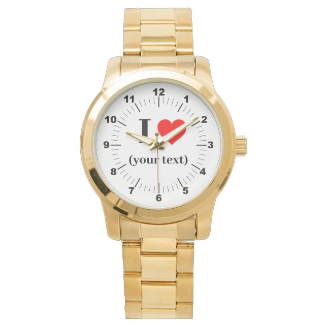 Manar I Heart Oversized Guld Bracelet Watch Armbandsur (Framsida)