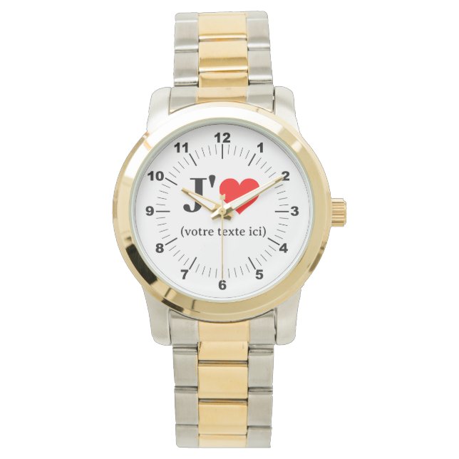 Manar I Heart Oversized Two-Tone Bracelet Watch Armbandsur (Framsida)