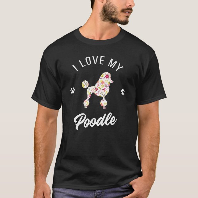Manar I Kärlek Mitt Pudel Tass Mor Pudel T Shirt (Framsida)
