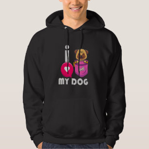 Manar I Kärlek My Hund Pug Pappa Pugfather Pet Hun Hoodie