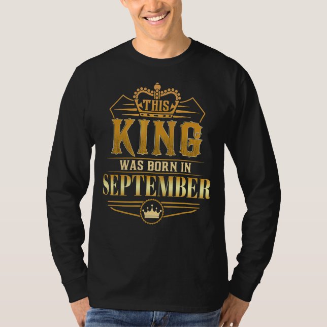 Manar i Kung föddes i september Kung T Shirt (Framsida)