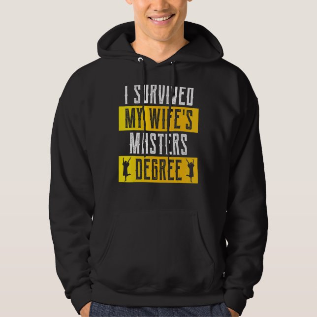 Manar I Överlevde jag min fru Masters Studenten De Hoodie (Framsida)