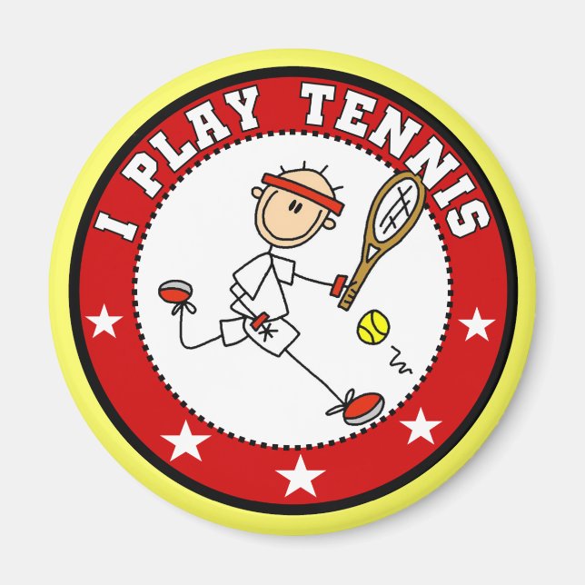 Manar I Play Tennis Tshirts och Gifts Magnet (Framsidan)