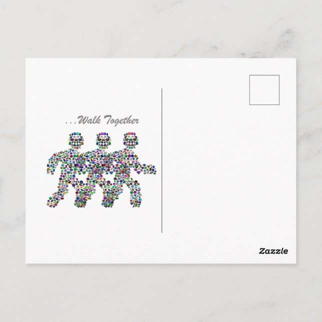 Manar i Rörelse - Gemstone Walking Figur Design Vykort (Baksida)