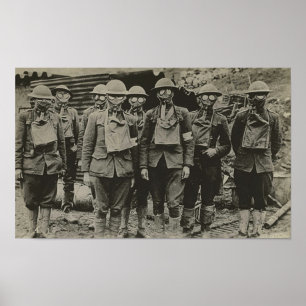 Manar i tryck för gasmask WWI