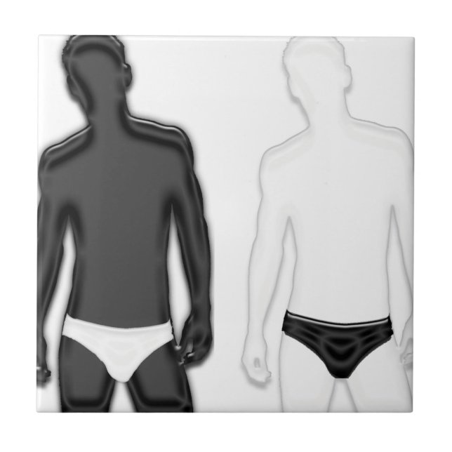 Manar i underkläder kakelplatta (Framsidan)