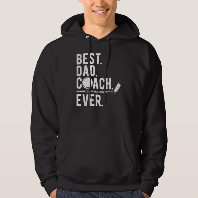 Manar Ice Hockey Best Pappa Coach Aldrig pappa Hoodie (Framsida)