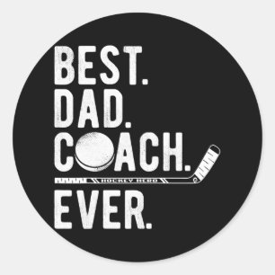 Manar Ice Hockey Best Pappa Coach Aldrig pappa Runt Klistermärke