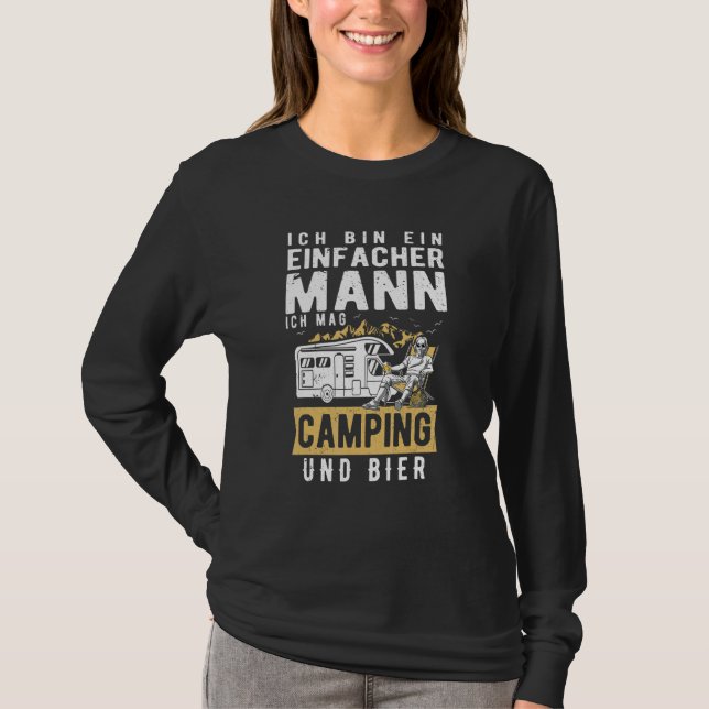 Manar Ich Tunna Ein Einfach Mann Ich Mag Camping U T Shirt (Framsida)