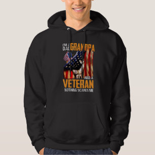 Manar Im A Pappa Grandpa Veteran Fars dag Amerikan Hoodie