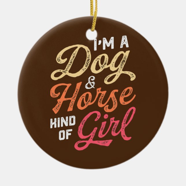 Manar Im är en Hund häst av ridstall Julgransprydnad Keramik (Framsidan)