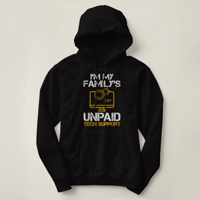 Manar Im My Familys Obetalt Tech Support Funny Com T Shirt (Design framsida)