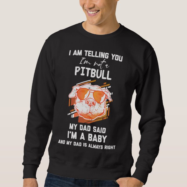 Manar Im säger att du inte är en pitbull-funny bul Lång Ärmad Tröja (Framsida)