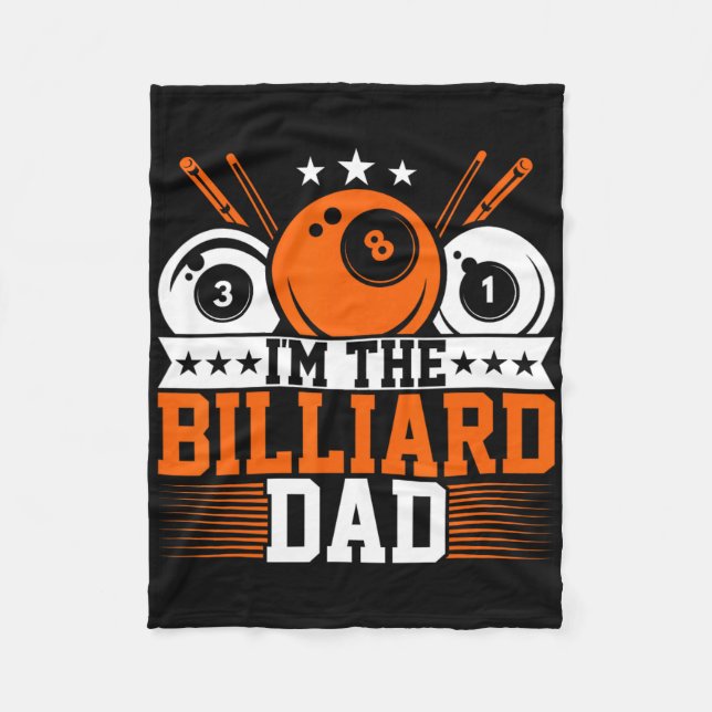 Manar Im the Billiard Pappa - Funny Bassäng Pappa  Fleecefilt (Framsidan)