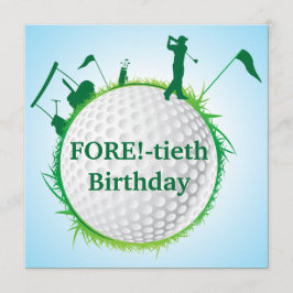 Manar inbjudan för födelsedag för golfspel 40th