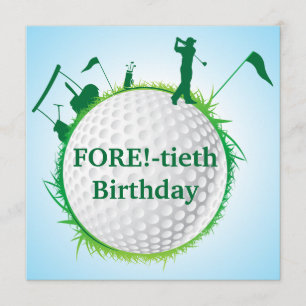 Manar inbjudan för födelsedag för golfspel 40th