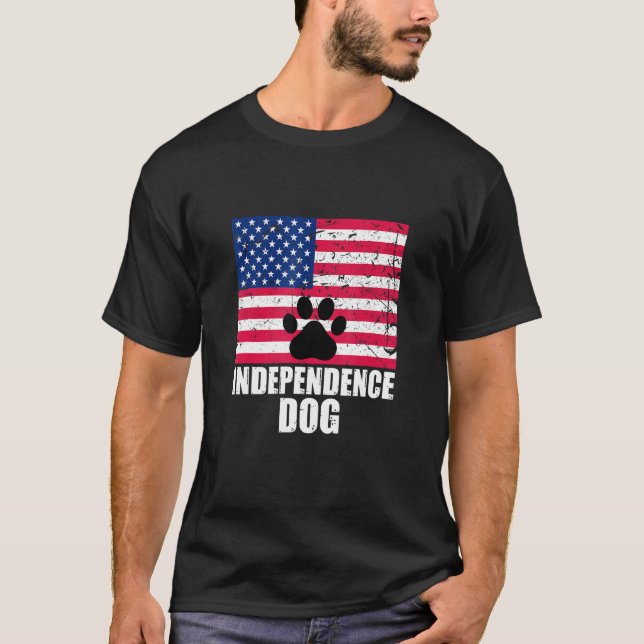 Manar Independence Hund 4 juli T Shirt (Framsida)
