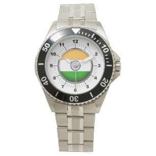 Manar India Flagga Stainless Steel Bracelet Watch Armbandsur