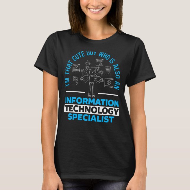 Manar informationsteknik Specialist Computer Jo T Shirt (Framsida)