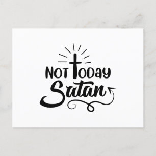 Manar inte idag Satan V-Nacke Graphic T-Shirt Vykort