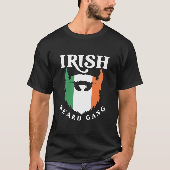Manar Irish Beard Ireland Flagga  T Shirt (Framsida)