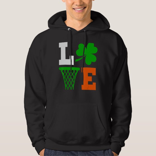 Manar Irish Cute Funny Basketball St Patrick S Day Hoodie (Framsida)