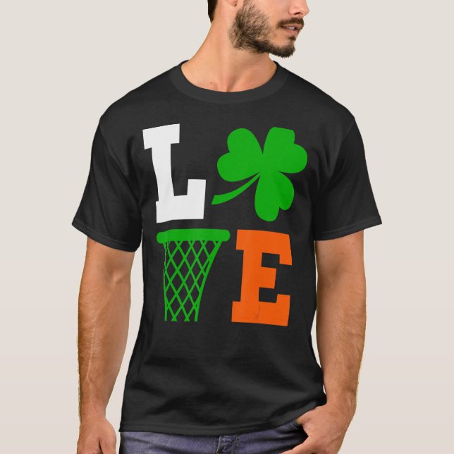 Manar Irish Cute Funny Basketball St Patrick S Day T Shirt (Framsida)