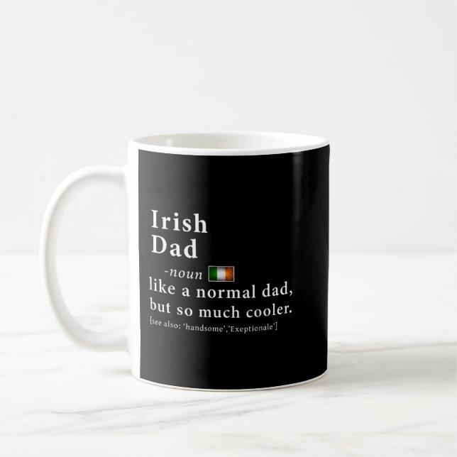 Manar Irish Pappa Definition Fars dag Gift Flagga Kaffemugg (Vänster)