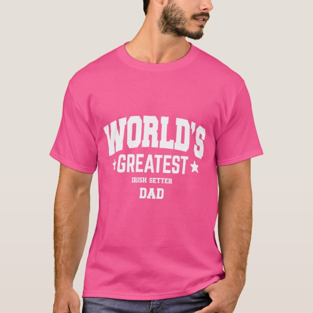 Manar Irish Setter Hund Pappa Pet Theme T Shirt (Framsida)