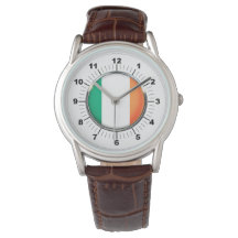 Manar Irland Flagga Classic Brown Leather Watch