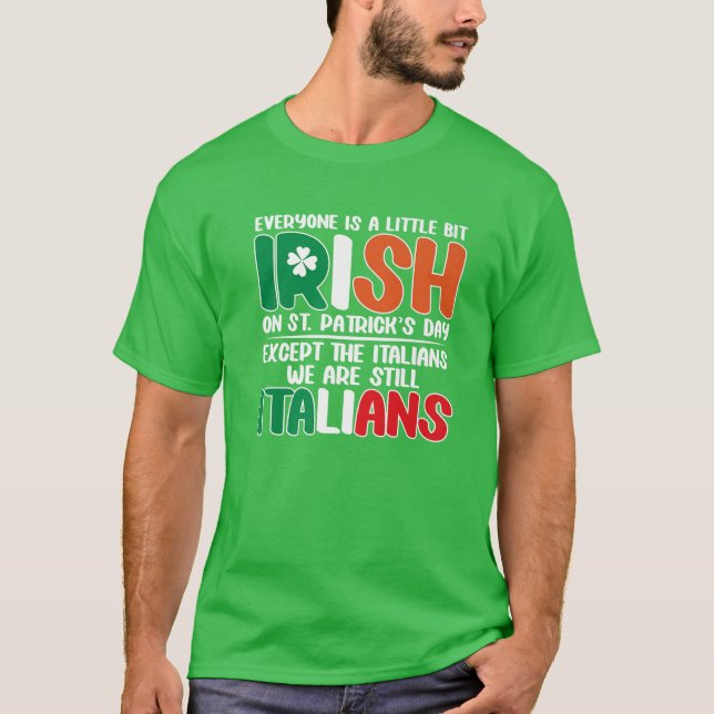 Manar Italien St. Patrick's Day Italy Funny Shamro T Shirt (Framsida)