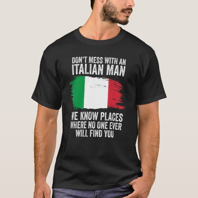 Manar Italienska Flagga Italien T Shirt (Framsida)