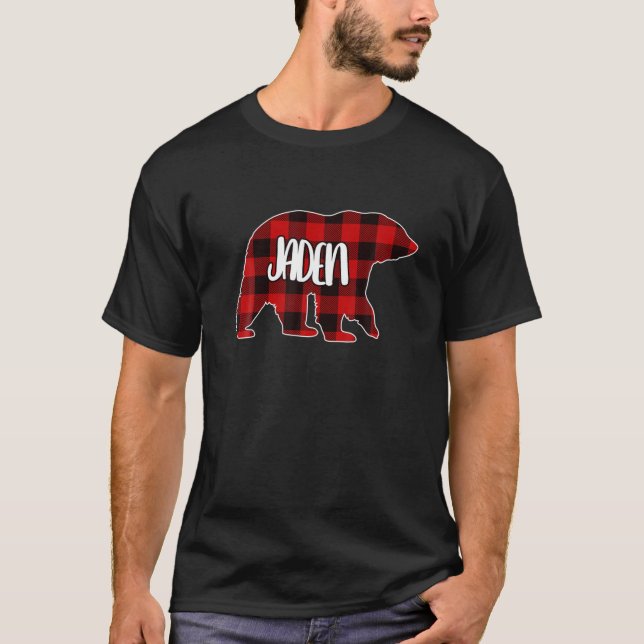 Manar Jaden Bear Anpassningsbar Red Buffalo Play j T Shirt (Framsida)