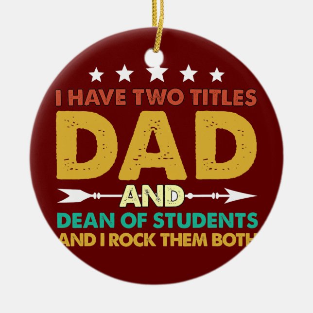 Manar jag har två titlar Pappa och doyen Studenter Julgransprydnad Keramik (Framsidan)
