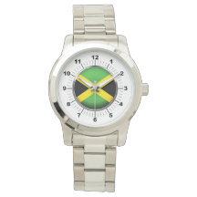 Manar Jamaica Flagga Oversized Silver Watch