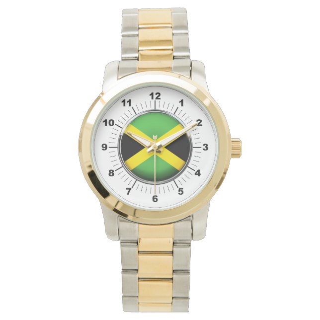 Manar Jamaica Flagga Oversized Two-Tone Watch Armbandsur (Framsida)