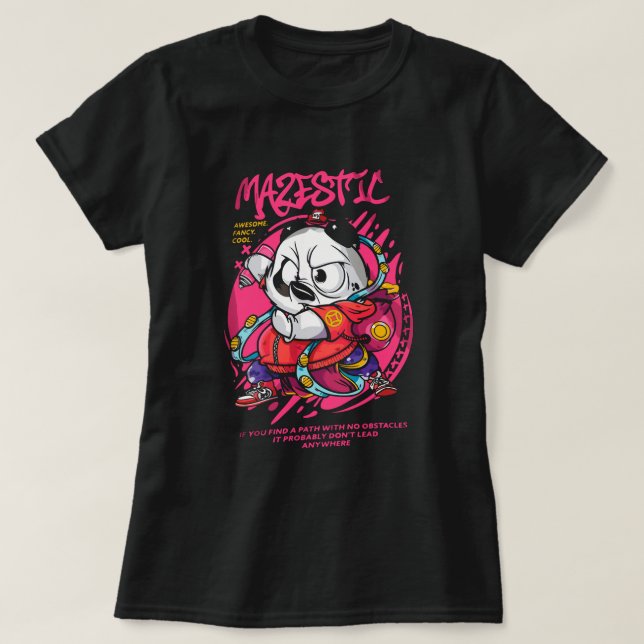 Manar Japansk Panda Print T-Shirt (Design framsida)