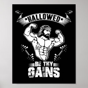Manar Jesus Bodybuilding T Shirt - Funny Jesus Wei Poster